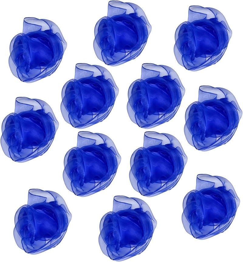 Lolakee Dance Scarves 12 Pcs Juggling Scarves for Kids Play Silk Scarve for Babies Toddlers Children Movement Learning Education Musical Accessories Colorful Scarfs Magic Tricks Performance (Blue) - Image 1
